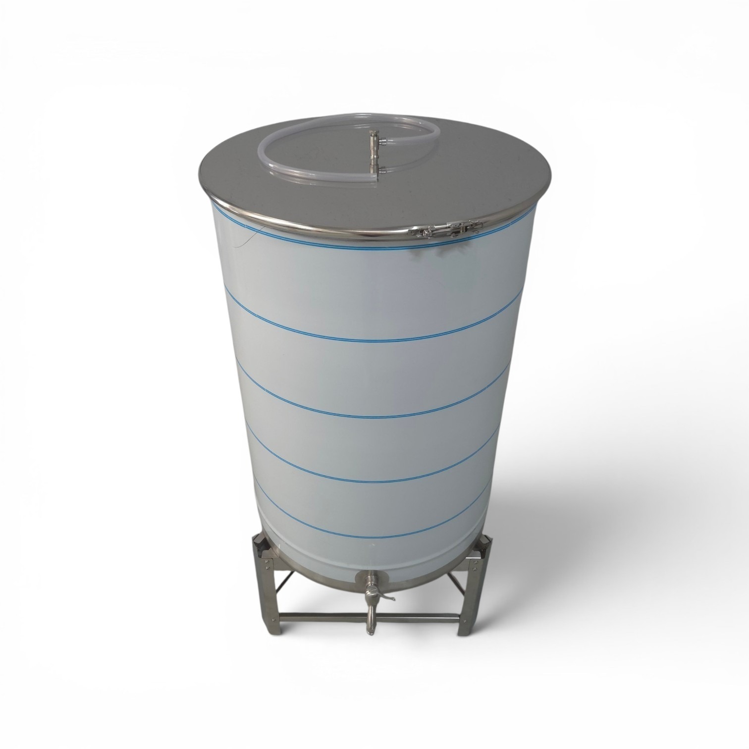 Butoi inox alimentar CONVELT cu capac total si inchidere etansa cu colier 110 Litri - imagine 8